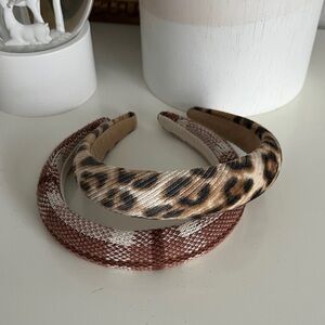 66. Leopard and Plaid Headband Set.